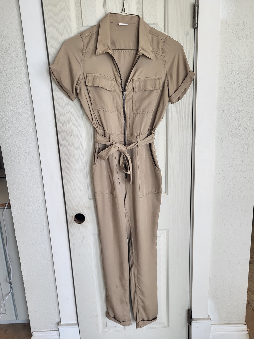 Lascana Short-Sleeve Belted Jumpsuit